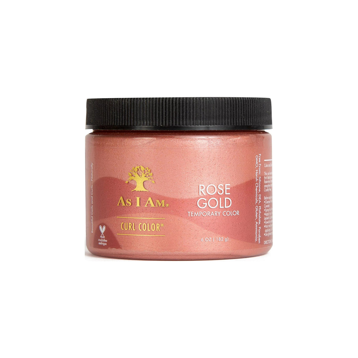 Container with As I Am Curl Color Temporary Color Gel in the color Rose Gold for temporary hair coloring of curls.