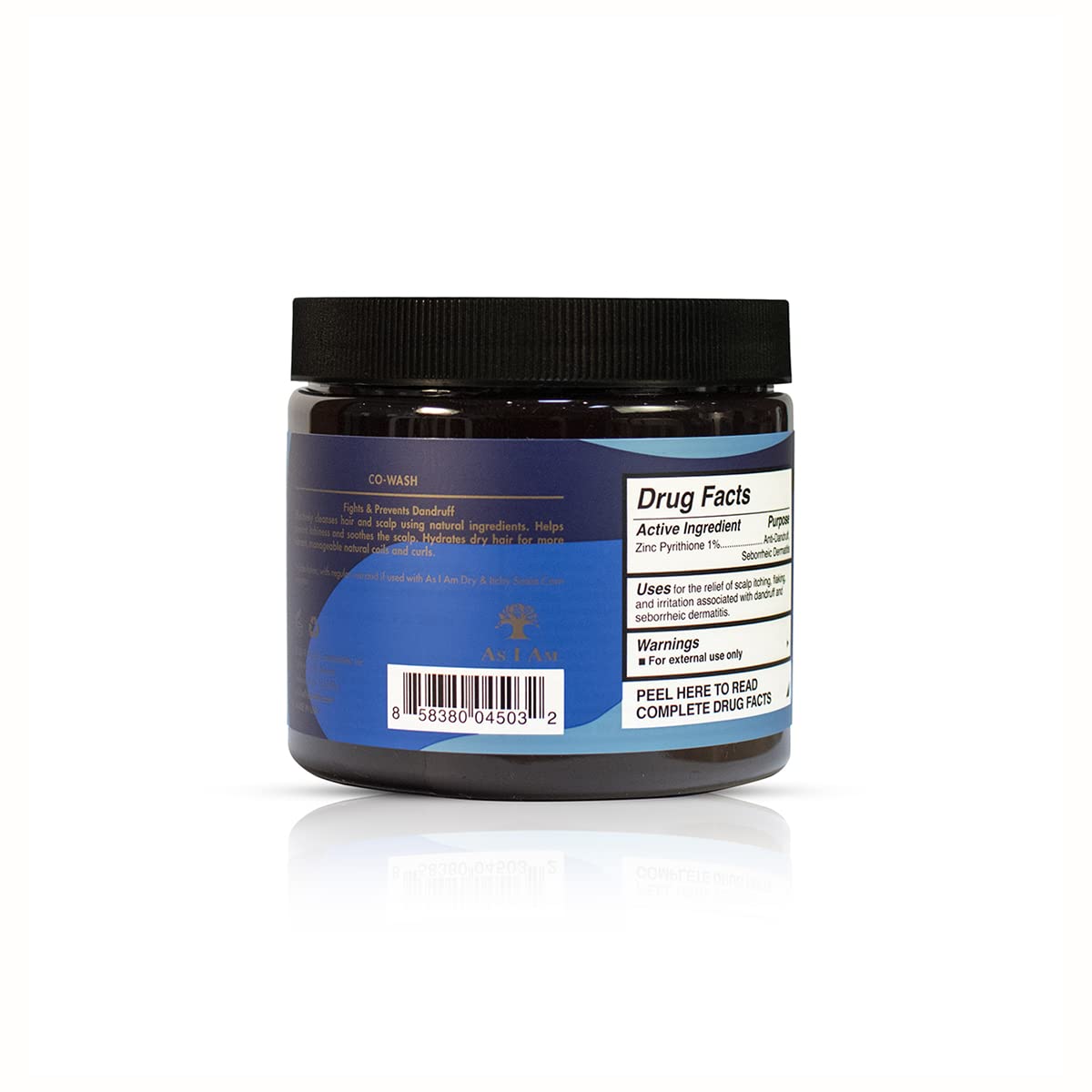 The back of As I Am Dry & Itchy Scalp Care CoWash.