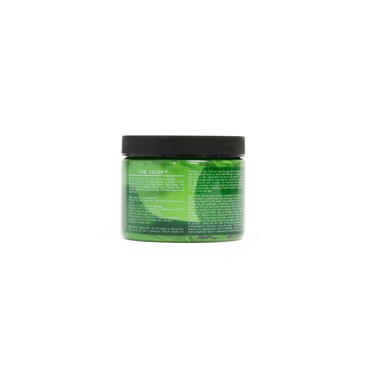 Back of As I Am Curl Color Temporary Color Gel in Emerald Green showing product information.