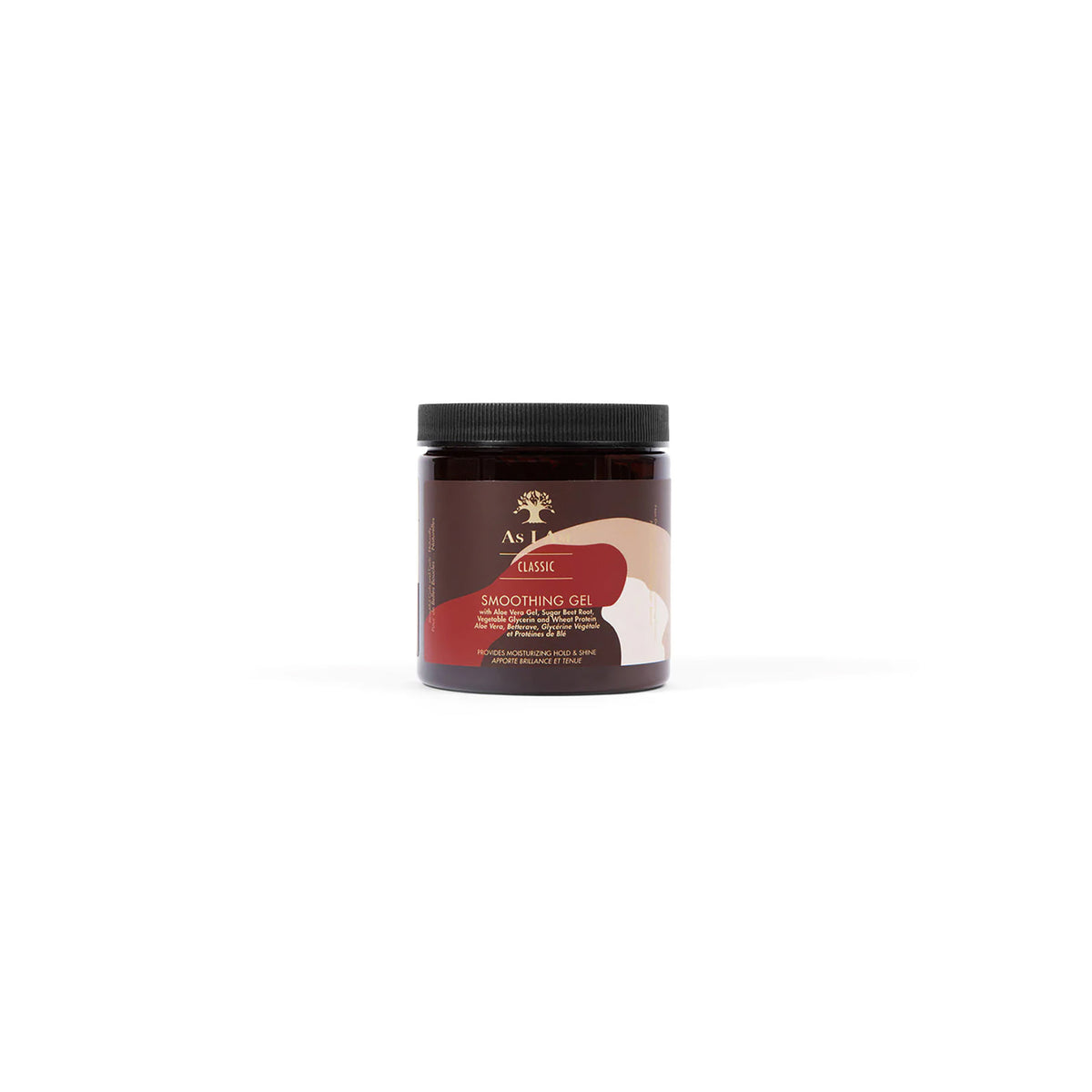 Container of As I Am Classic Smoothing Gel (227g) showing product name and description on the label.