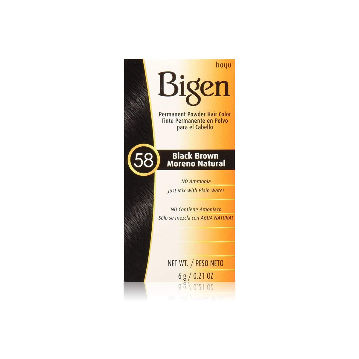 n pack of Bigen Permanent Powder Hair Color in the color Black Brown (58).