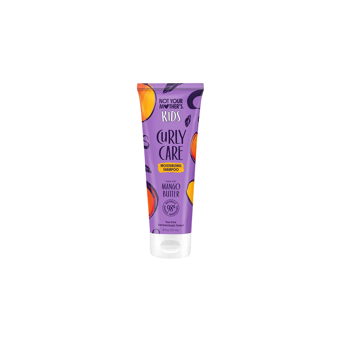 Purple tube Not Your Mother's Kids Curly Care Shampoo 237ml with mango illustrations and text about mango butter and moisture care.