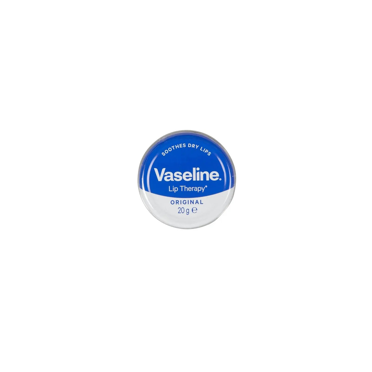Vaseline Lip Therapy Original, 20 g – classic lip balm in a blue and white tin, which moisturizes and soothes dry lips without color or perfume.
